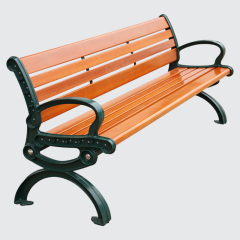 Outdoor long antique wood bench
