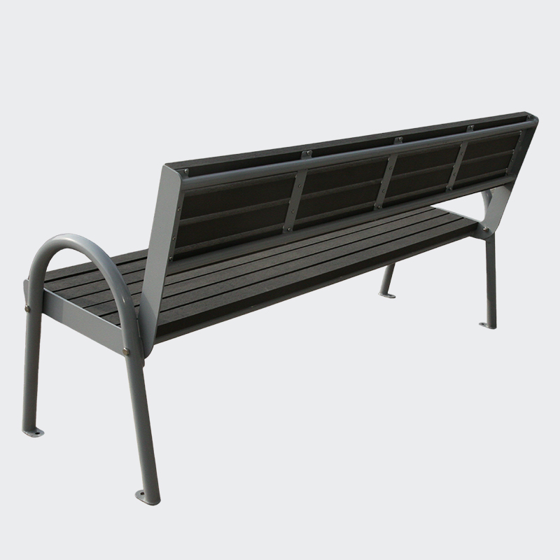 Synthetic wood cast aluminum park bench