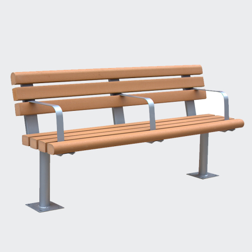 Plastic wood garden sitting bench