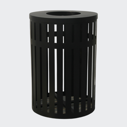 Round Metal Trash Bin With Lid