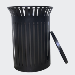 outdoor garden steel trash bin