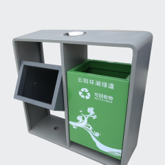 outdoor street steel sorting waste bin