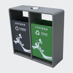 outdoor street steel sorting waste bin