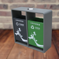 outdoor street steel sorting waste bin