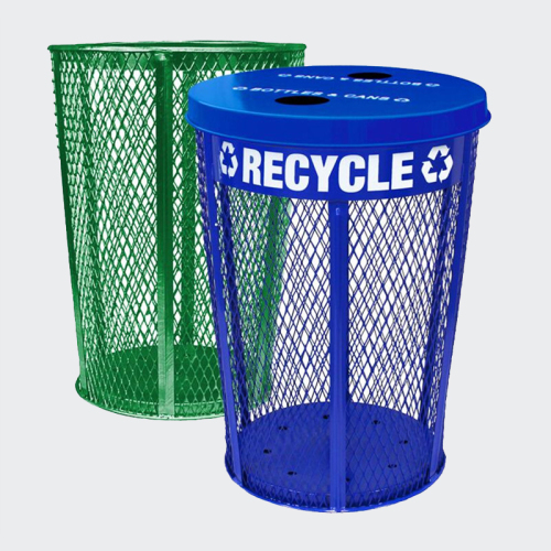 Outdoor Expanded Metal Waste Bin