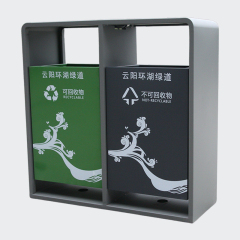 outdoor street steel sorting waste bin