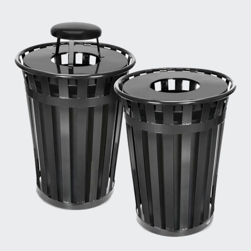 outdoor powder coated steel ash trash container