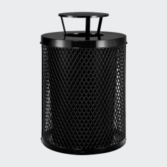 outdoor metal steel trash bin