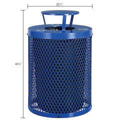 outdoor metal steel trash bin