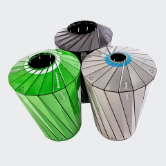 outdoor park steel round big trash cans