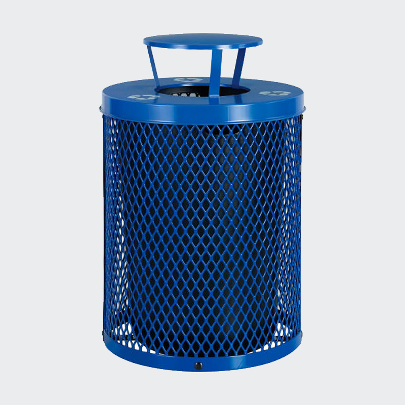 outdoor metal steel trash bin