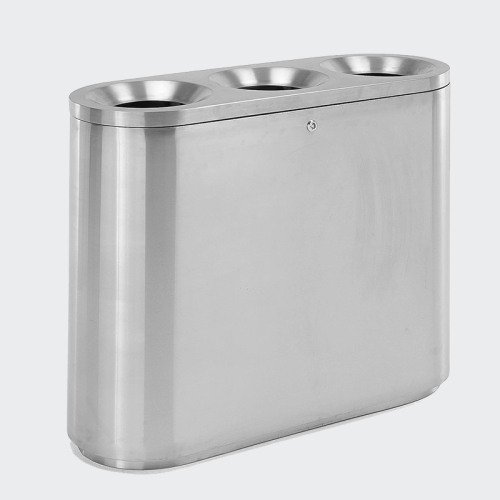 3 Sorting Stainless Steel Recycling Trash Bins