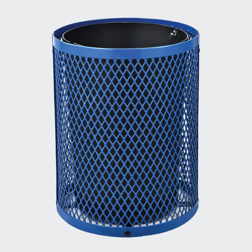 outdoor metal steel trash bin