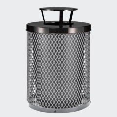 outdoor metal steel trash bin