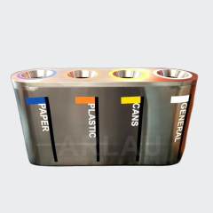 Indoor stainless steel sorting trash can