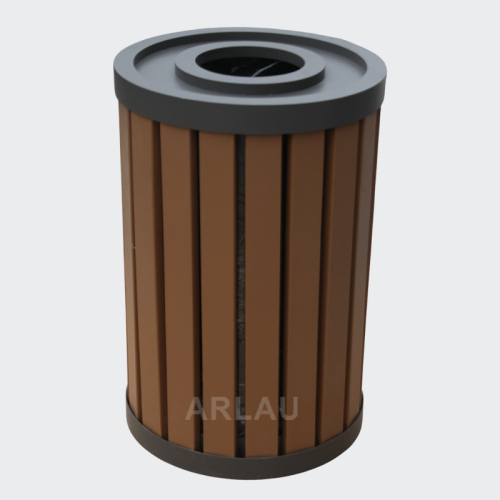 round wooden easy covered dustbin