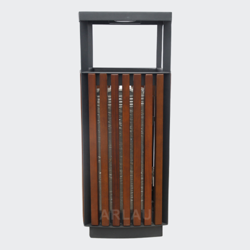 Outdoor Double Wooden Trash Can