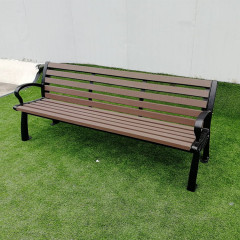 park cast aluminum leg wood outdoor bench
