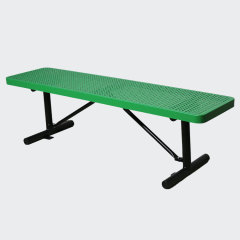 outdoor park perforated steel bench