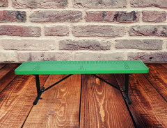 outdoor park perforated steel bench