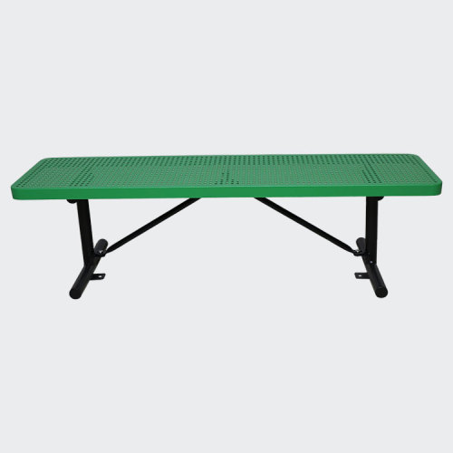 outdoor park perforated steel bench