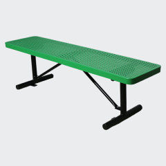 outdoor park perforated steel bench