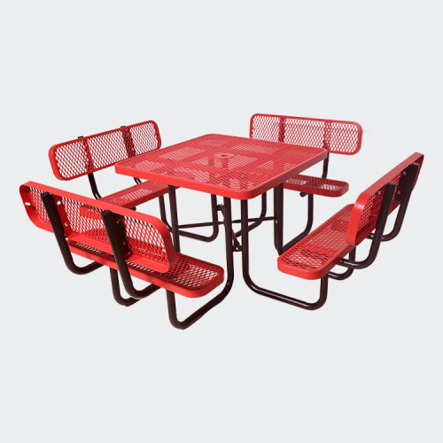 outdoor expanded metal picnic dining table and chairs