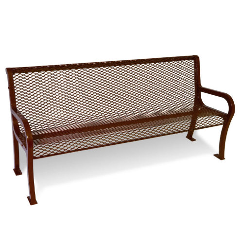 6 feet. Diamond Pattern Lexington Bench - Cast Aluminum Thermoplastic Metal Bench