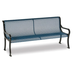 6 feet. Diamond Pattern Lexington Bench - Cast Aluminum Thermoplastic Metal Bench