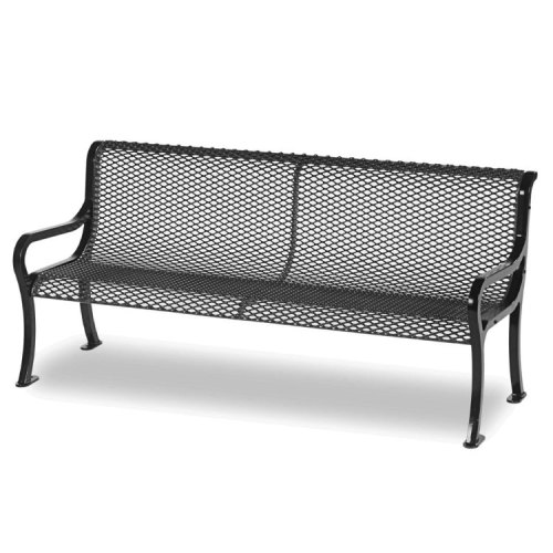 6 feet. Diamond Pattern Lexington Bench - Cast Aluminum Thermoplastic Metal Bench