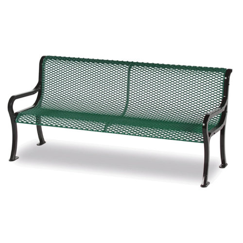 6 feet. Diamond Pattern Lexington Bench - Cast Aluminum Thermoplastic Metal Bench