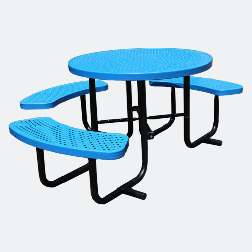 Accessible Round Thermoplastic Steel Picnic Table - School Picnic Table - Commercial Table