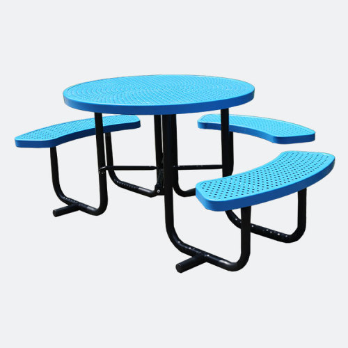 Accessible Round Thermoplastic Steel Picnic Table - School Picnic Table - Commercial Table