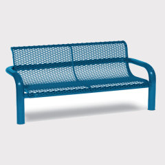 4ft 6ft Outdoor Park Bench with Perforated Steel Seat Shear Mesh Backrest—Manufacturer Wholesale