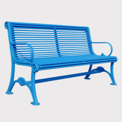 outdoor metal leisure white bench