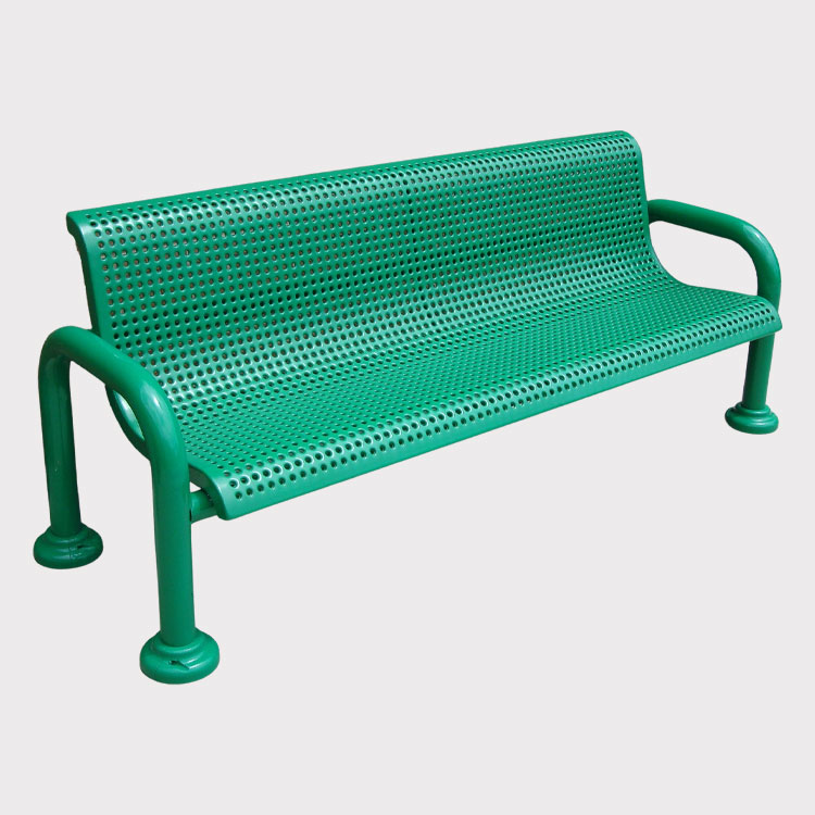 4' 6' 8' Metal Outdoor Bench with Backrest – Outdoor Furniture – Street Furniture