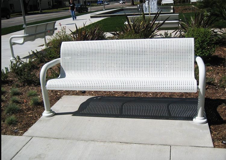 4ft 6ft Outdoor Park Bench with Perforated Steel Seat Shear Mesh Backrest—Manufacturer Wholesale