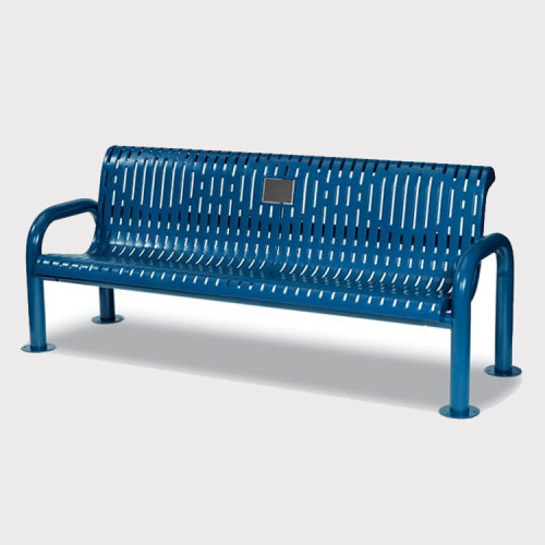 4' 6' 8' Metal Outdoor Bench with Backrest – Outdoor Furniture – Street Furniture