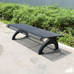 Outdoor steel tube park backless bench