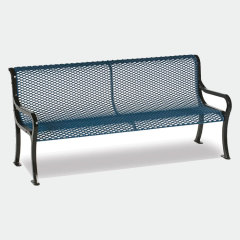 6 feet. Diamond Pattern Lexington Bench - Cast Aluminum Thermoplastic Metal Bench