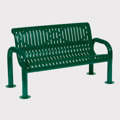 4' 6' 8' Metal Outdoor Bench with Backrest – Outdoor Furniture – Street Furniture