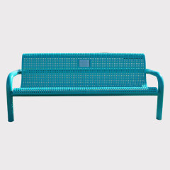 4ft 6ft Outdoor Park Bench with Perforated Steel Seat Shear Mesh Backrest—Manufacturer Wholesale