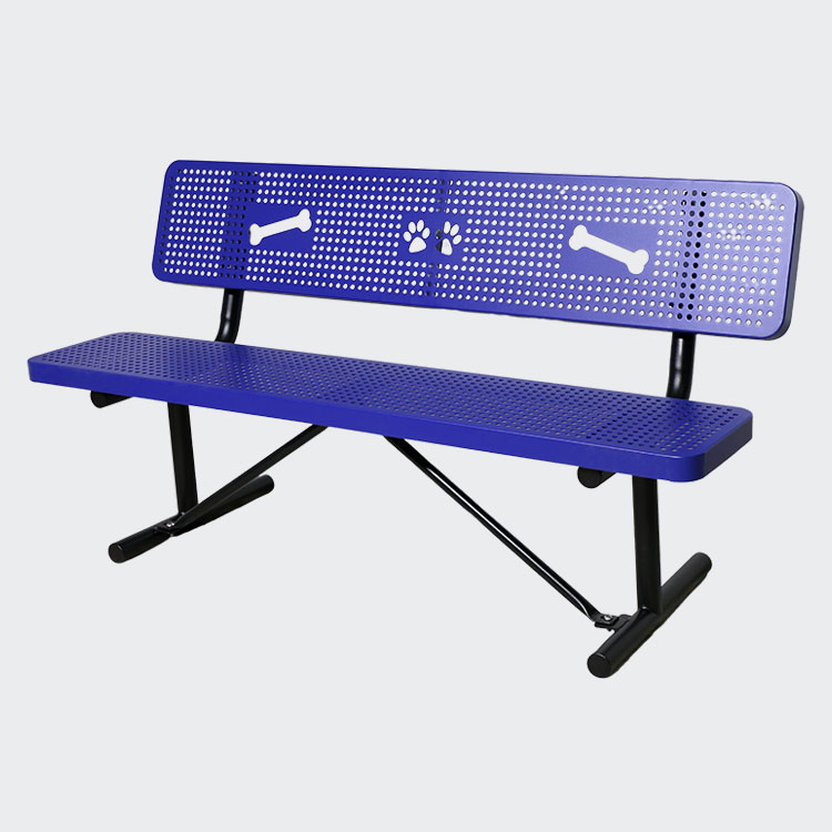 Bench Type Animal Pet Dog Park Metal Bench With Backrest