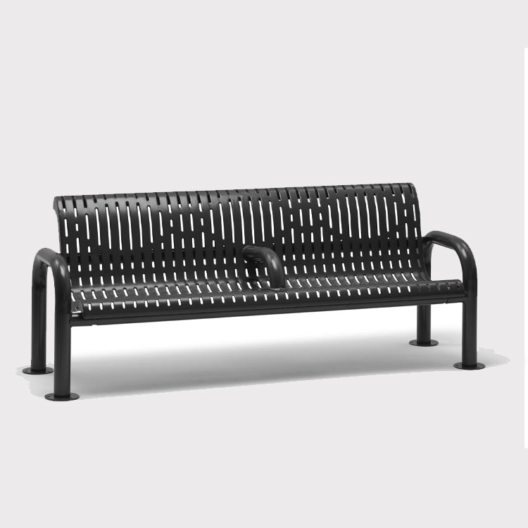 4' 6' 8' Metal Outdoor Bench with Backrest – Outdoor Furniture – Street Furniture