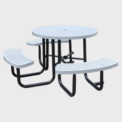 Accessible Round Thermoplastic Steel Picnic Table - School Picnic Table - Commercial Table