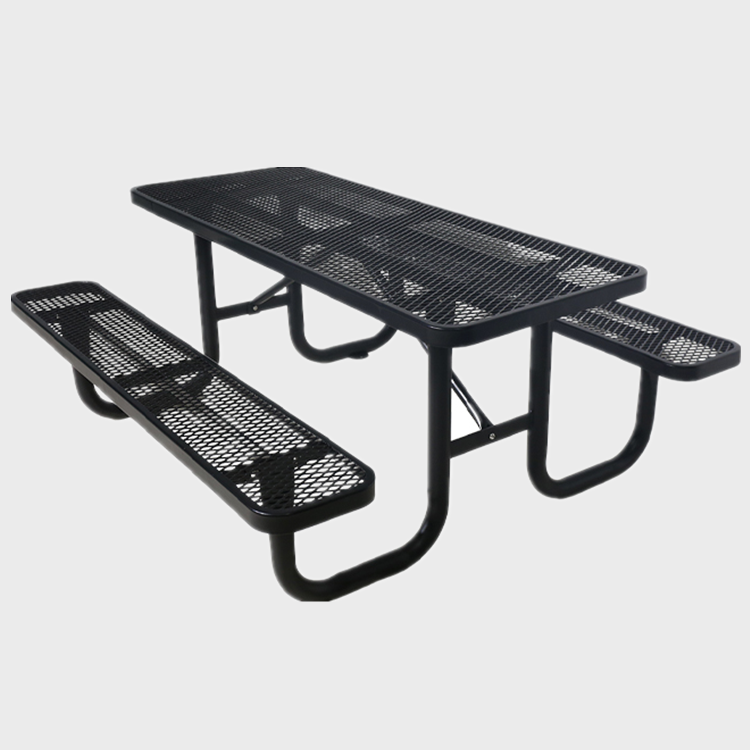 expanded metal round outdoor commercial picnic table