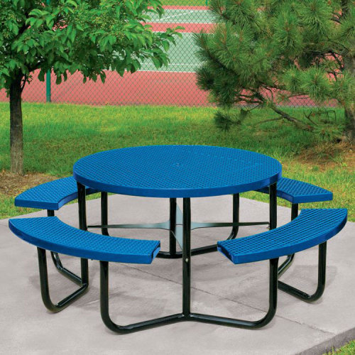 thermoplastic coating 46" outdoor picnic table with umbrella