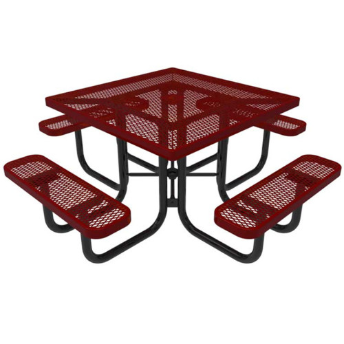 outdoor expanded metal picnic dining table and chairs