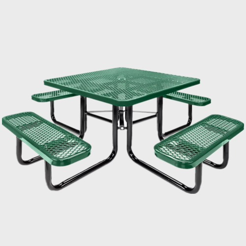 outdoor expanded metal picnic dining table and chairs