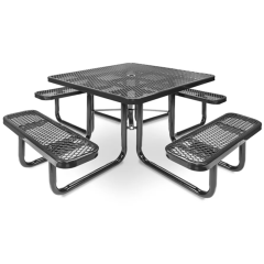 outdoor expanded metal picnic dining table and chairs